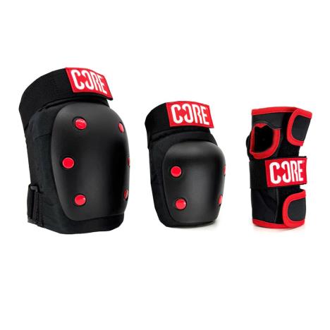 CORE Protection Skate Triple Pad Set - Red (Knee/Elbow/Wrist) £29.95
